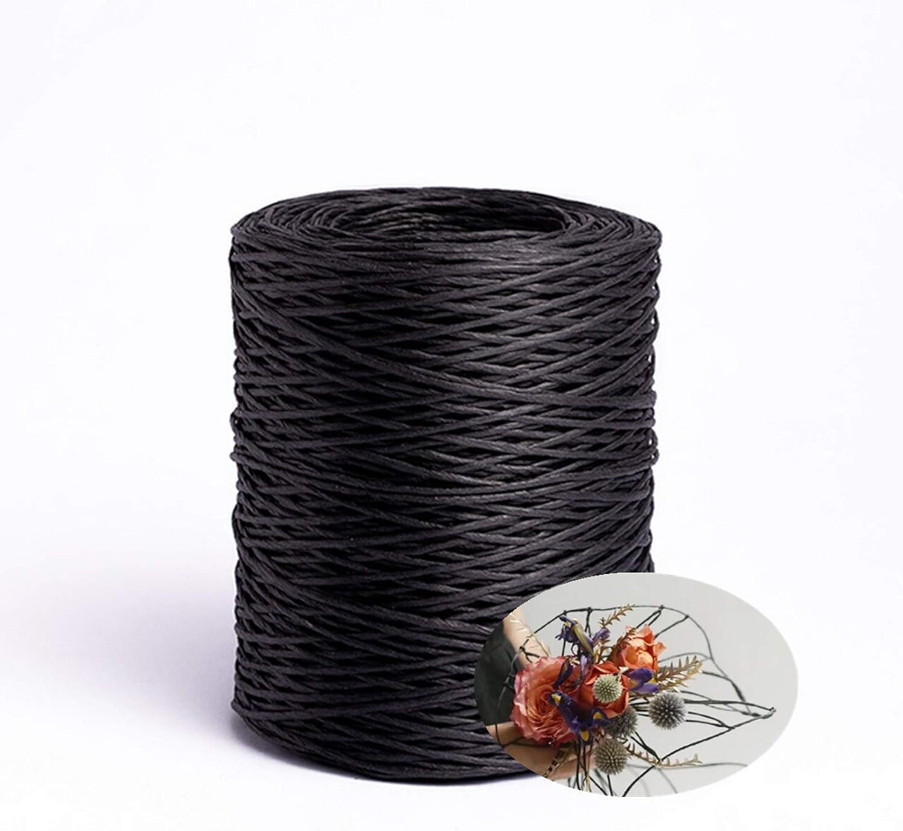 656 Feet Floral Wire,2mm Floral Bind Wire Wrap Twine,Paper Covered Wire Rustic Vine Wire for Floral Arrangements, Flower Crowns, Grapevine Wreath Making, Wedding Decorating, DIY Projects(Black)